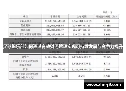 足球俱乐部如何通过有效财务管理实现可持续发展与竞争力提升 足球俱乐部如何通过有效财务管理实现可持续发展与竞争力提升